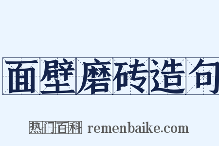 面壁磨砖造句是什么意思的图片